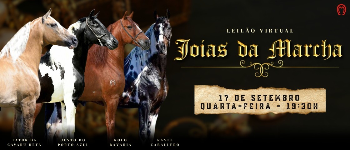 Slide LEILÃO VIRTUAL JÓIAS DA MARCHA
